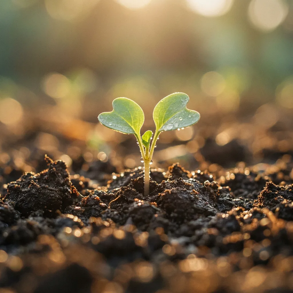 A young sprout emerging from soil