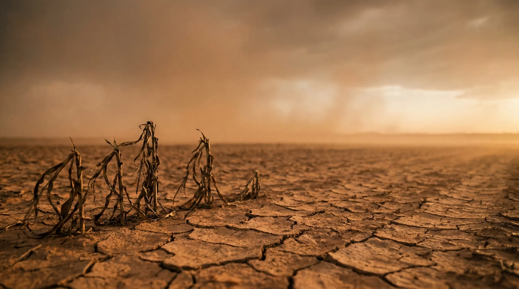 Cracked, parched, eroding earth